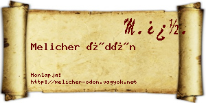 Melicher Ödön névjegykártya